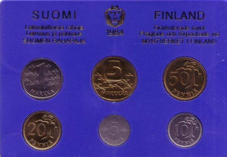 Финляндия набор монет 6 штук 1984 год