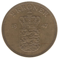 Дания 2 кроны 1947 год