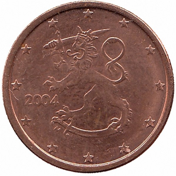 Финляндия 1 евроцент 2004 год (UNC)