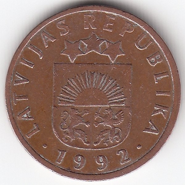 Латвия 2 сантима 1992 год