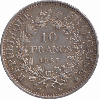 Франция 10 франков 1967 год