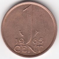Нидерланды 1 цент 1965 год