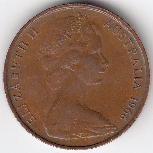 Австралия 2 цента 1966 год