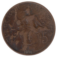 Франция 5 сантимов 1911 год
