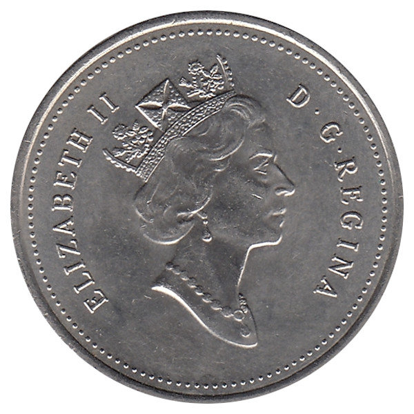 Канада 25 центов 1995 год