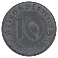 Германия (Третий Рейх) 10 рейхспфеннигов 1941 год (В)