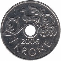 Норвегия 1 крона 2006 год