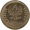 Польша 5 грошей 2013 год (новый тип) UNC