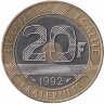 Франция 20 франков 1992 год (остров Мон-Сен-Мишель)