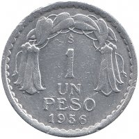 Чили 1 песо 1956 год