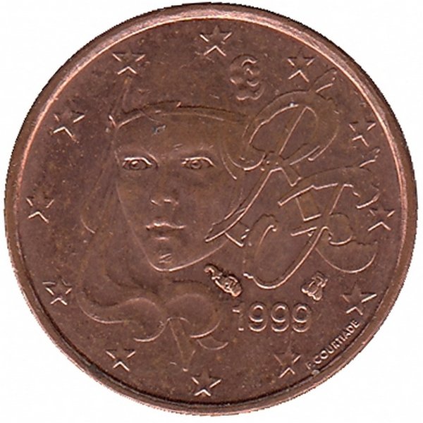 Франция 1 евроцент 1999 год