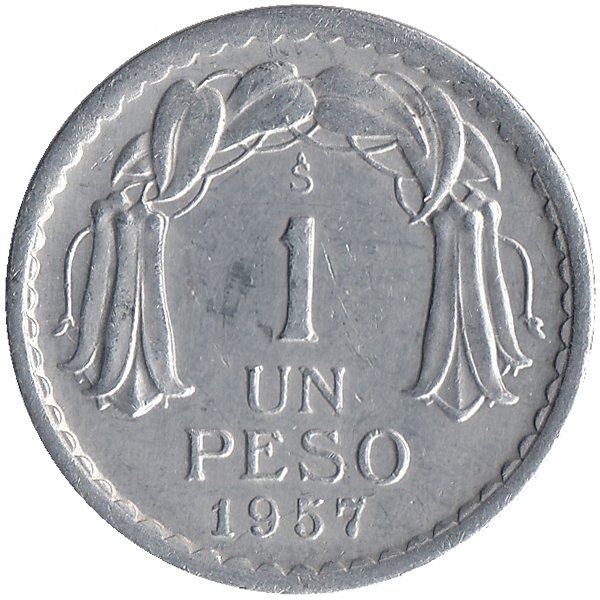 Чили 1 песо 1957 год