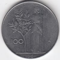 Италия 100 лир 1961 год