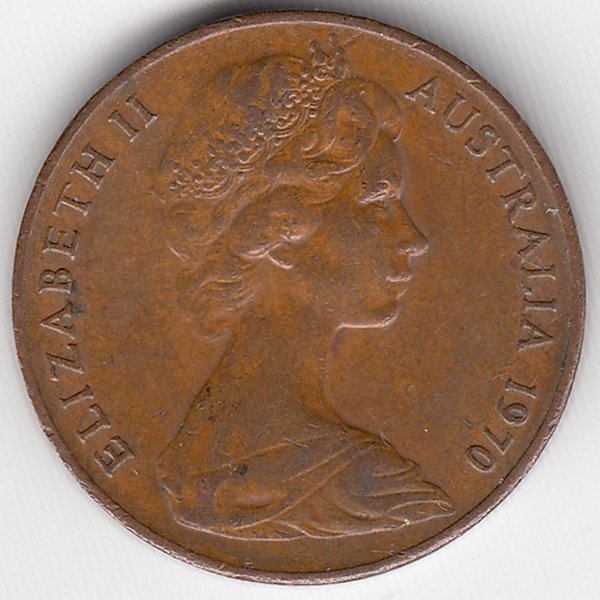 Австралия 2 цента 1970 год
