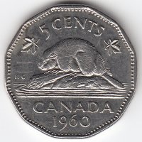 Канада 5 центов 1960 год