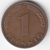 ФРГ 1 пфенниг 1950 год (D)