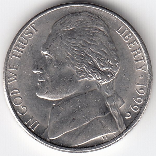 США 5 центов 1999 год (D)