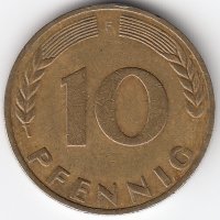 ФРГ 10 пфеннигов 1969 год (F)