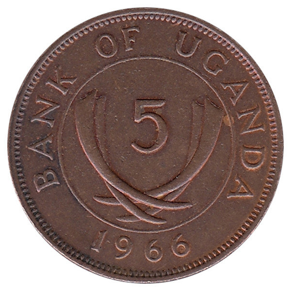Уганда 5 центов 1966 год