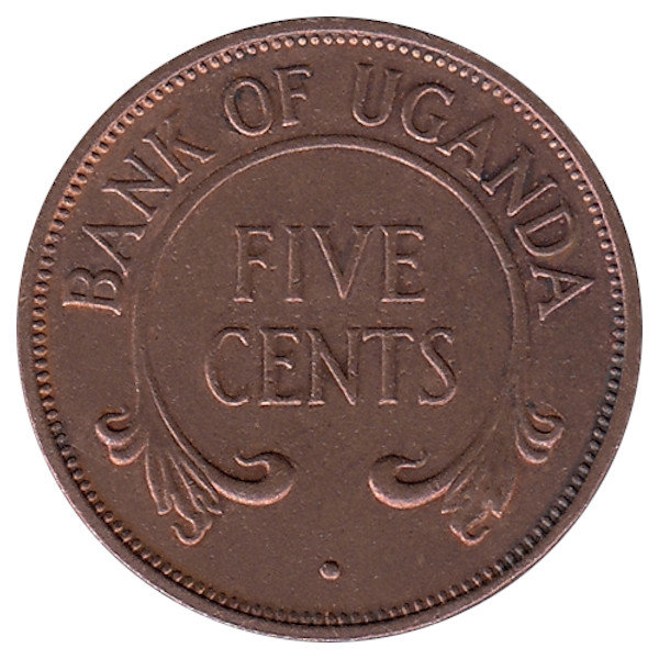 Уганда 5 центов 1966 год