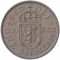 Великобритания 1 шиллинг 1957 год (Герб Шотландии)