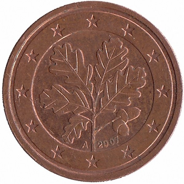Германия 2 евроцента 2007 год (A)