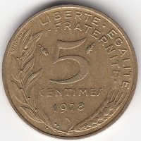 Франция 5 сантимов 1978 год
