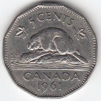 Канада 5 центов 1961 год