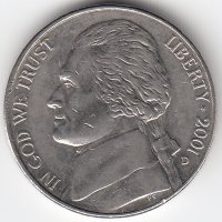 США 5 центов 2001 год (D)