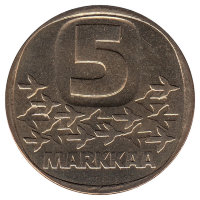 Финляндия 5 марок 1983 год "К" (UNC)