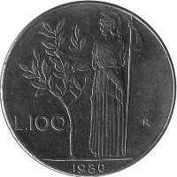 Италия 100 лир 1980 год