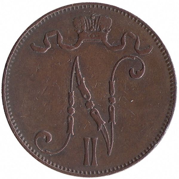 Финляндия (Великое княжество) 5 пенни 1898 год (VF+)