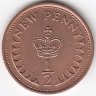 Великобритания 1/2 нового пенни 1975 год