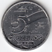 Бразилия 5 крузейро 1990 год