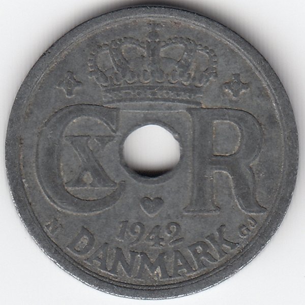 Дания 25 эре 1942 год