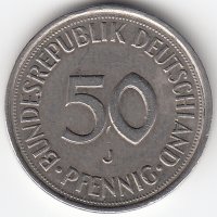 ФРГ 50 пфеннигов 1990 год (J)