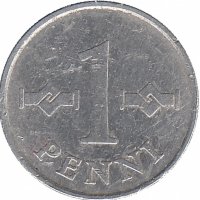 Финляндия 1 пенни 1976 год