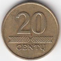 Литва 20 центов 1997 год