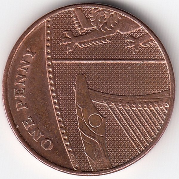 Великобритания 1 пенни 2008 год