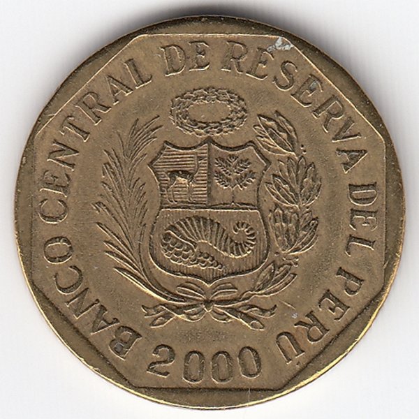 Перу 10 сентимо 2000 год