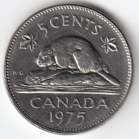 Канада 5 центов 1975 год