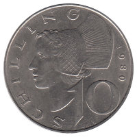 Австрия 10 шиллингов 1980 год