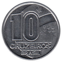 Бразилия 10 крузейро 1990 год