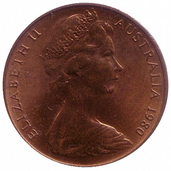 Австралия 2 цента 1980 год
