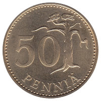 Финляндия 50 пенни 1987 год "М" (UNC)