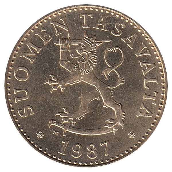 Финляндия 50 пенни 1987 год "М" (UNC)
