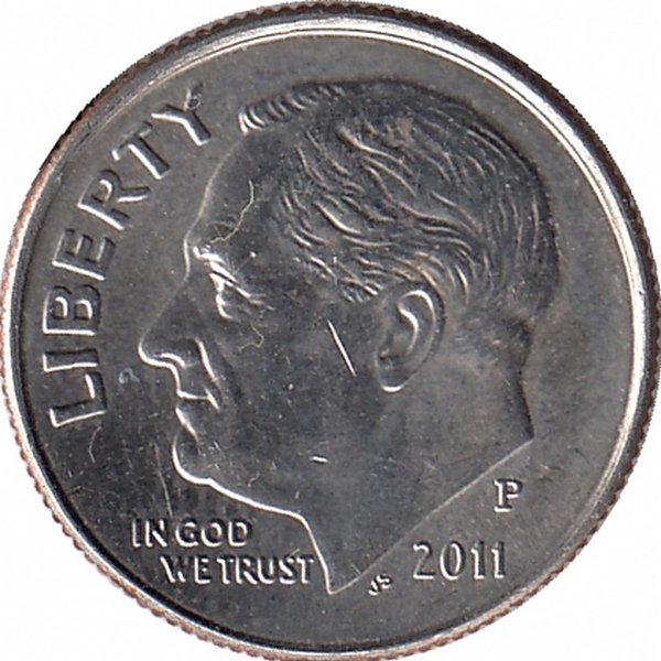 США 10 центов 2011 год (P)