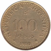 Аргентина 100 песо 1980 год