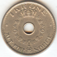 Норвегия 1 крона 1938 год