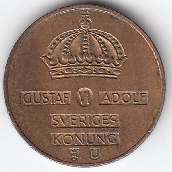 Швеция 1 эре 1969 год